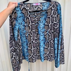 Buddy Love Snakeskin Blouse